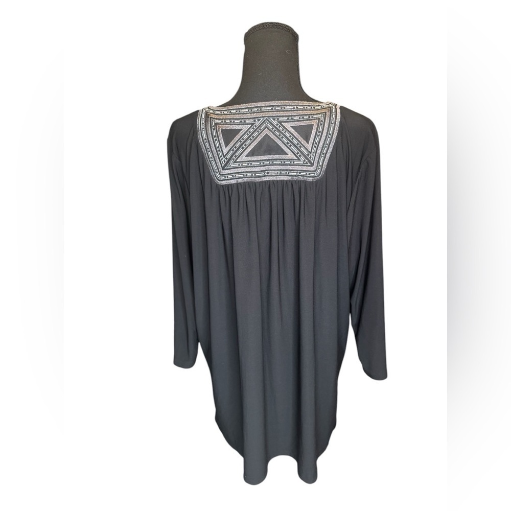 Bob Mackie Women’s Wearable Art Black/Silver Embroidered Size L 3/4 Sleeve Z82 - Picture 2 of 8